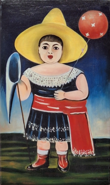 Based on a motif by Pirosmani. Girl with the balloon.
